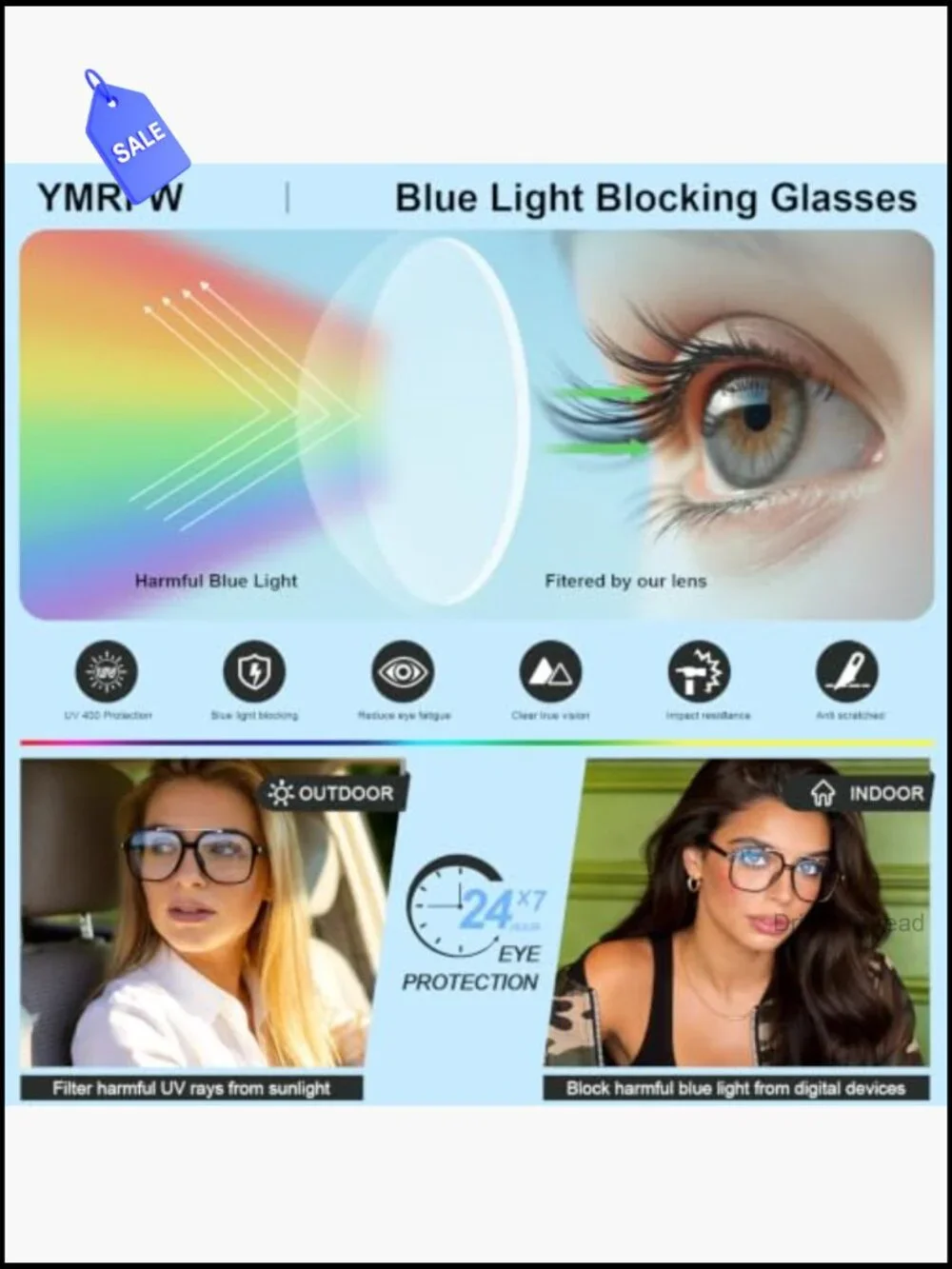 Retro Square Aviator Blue Light Blocking Glasses for Women Men Computer TV
